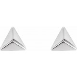 14K White Pyramid Earrings photo 2