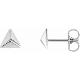 14K White Pyramid Earrings photo