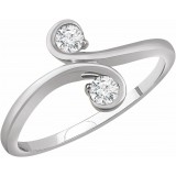 14K White 1/5 CTW Diamond Two-Stone Ring photo