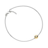 Sterling Silver 14K Gold Single Bead Anklet photo
