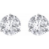 14K White 7.5 mm Round Forever Oneu2122 Moissanite Earrings photo 2
