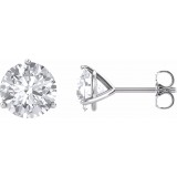 14K White 7.5 mm Round Forever Oneu2122 Moissanite Earrings photo