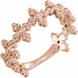 14K Rose Beaded Cross Ring photo