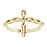 14K Yellow Cross Ring photo 3