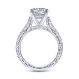 Gabriel & Co. 14k White Gold Victorian Straight Engagement Ring photo 2