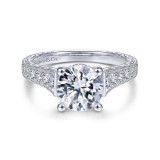 Gabriel & Co. 14k White Gold Victorian Straight Engagement Ring photo