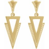 14K Yellow Geometric Dangle Earrings photo 2