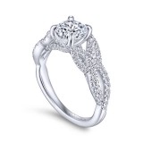 Gabriel & Co. 14k White Gold Contemporary Twisted Engagement Ring photo 3