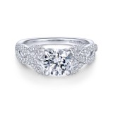 Gabriel & Co. 14k White Gold Contemporary Twisted Engagement Ring photo