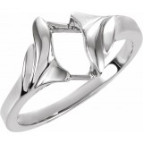 14K White Freeform Remount Ring photo