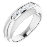 14K White 1/2 CTW Diamond Men's Ring photo