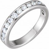 14K White 1/2 CTW Diamond Band for 6.5 mm Round Engagement Ring photo