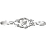 14K White .05 CTW Diamond Leaf Design Cuff Bracelet photo 4