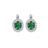 Gems One 14Kt White Gold Diamond (1/4Ctw) & Emerald (7/8 Ctw) Earring photo