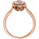 14K Rose Morganite & 1/8 CTW Diamond Ring photo 2