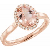 14K Rose Morganite & 1/8 CTW Diamond Ring photo