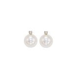 Gems One 14Kt White Gold Diamond (1/20Ctw) & Pearl (1 Ctw) Earring photo