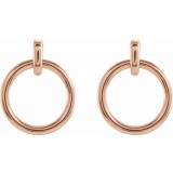14K Rose Circle Dangle Earrings photo 2