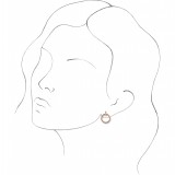 14K Rose Circle Dangle Earrings photo 3