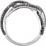 14K White 1 5/8 CTW Black & White Diamond Interlocking Ring photo 2