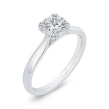 Shah Luxury 14K White Gold Solitaire Engagement Ring (Semi-Mount) photo 2