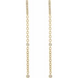 14K Yellow 1/4 CTW Diamond Hinged Hoop Chain Earrings photo 2