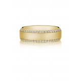 Henri Daussi 7mm Men's Wedding Band MB1 14k Gold Yellow 0.95 Ctw. photo 2