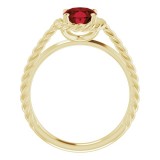 14K Yellow Mozambique Garnet Rope Ring photo 2