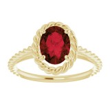 14K Yellow Mozambique Garnet Rope Ring photo 3