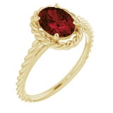 14K Yellow Mozambique Garnet Rope Ring photo