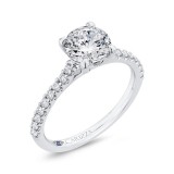 Shah Luxury 14K White Gold Round Cut Diamond Classic Engagement Ring (Semi-Mount) photo 2