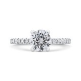 Shah Luxury 14K White Gold Round Cut Diamond Classic Engagement Ring (Semi-Mount) photo