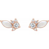 14K Rose Australian Opal & 1/6 CTW Diamond Cluster Earrings photo 2