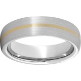 Serinium Domed Band with a 1mm 14K Yellow Gold Inlay photo