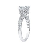 Shah Luxury 14K White Gold Cushion Diamond Engagement Ring with Split Shank (Semi-Mount) photo 3