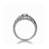 14k White Gold Diamond Semi-Mount Antique Engagement Ring photo 2