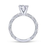 Gabriel & Co. 14k White Gold Victorian Straight Engagement Ring photo 2