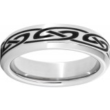 Serinium Beveled Edge Band with a Knot Laser Engraving photo