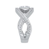 Shah Luxury 14K White Gold Princess Diamond Engagement Ring with Split Shank (Semi-Mount) photo 2