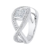Shah Luxury 14K White Gold Princess Diamond Engagement Ring with Split Shank (Semi-Mount) photo 3