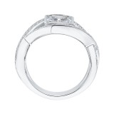 Shah Luxury 14K White Gold Princess Diamond Engagement Ring with Split Shank (Semi-Mount) photo 4