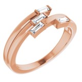 14K Rose 1/4 CTW Diamond Geometric Ring photo