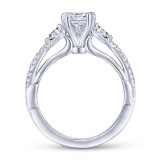 Gabriel & Co. 14k White Gold Contemporary 3 Stone Engagement Ring photo 2