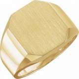 14K Yellow 16x14 mm Octagon Signet Ring photo