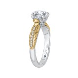 Shah Luxury 14K Two-Tone Gold Round Diamond Engagement Ring (Semi-Mount) photo 3