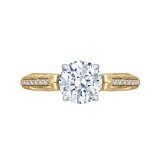 Shah Luxury 14K Two-Tone Gold Round Diamond Engagement Ring (Semi-Mount) photo