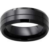 Black Diamond Ceramic Beveled Edge Band with a .5mm Groove photo