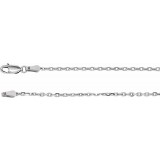 14K White 2 mm Diamond-Cut Cable 7 Chain photo