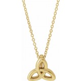 14K Yellow Celtic-Inspired Trinity 16-18 Necklace photo