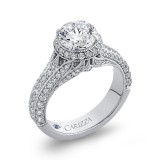 Shah Luxury 14K White Gold Round Diamond Engagement Ring with Split Shank (Semi-Mount) photo 2